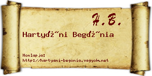Hartyáni Begónia névjegykártya